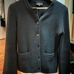 Quince Heavy Cashmere Black Button-Up Cardigan